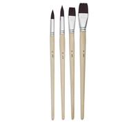 4 Pinceaux - Plat - Rond - Acrylique Et Huile - Fibres Synthétiques - Manche Long - Pébéo