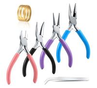 4 Pinces à Bijoux-Pince Trousse Outils de Fabrication de Bijoux-Pinces à Becs Aiguilles-Pinces à Bec Long-Pinces à Becs de Chaîne