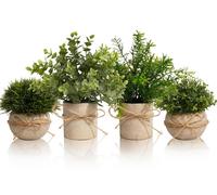 4 plantes artificielles, mini-eucalyptus artificiel pour la décoration intérieure