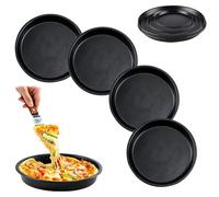 4 plaques rondes pour pizza en acier au carbone, de 8, 10 et 12 pouces
