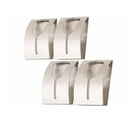 4 porte-serviettes adhésifs en acier inoxydable