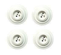 4 Prise de avec Terre en Porcelaine Blanc, Child Protection System 240V,16A