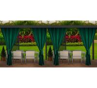 4 rideaux d'extérieur vert 155cm de large x 240cm de haut |Rideau opaque d'extérieur | Rideau résistant aux intempéries | Rideaux d'extérieur pour terrasse, jardin, véranda, pergola