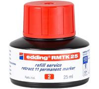 edding RMTK 25 recharge d'encre - rouge - 25 ml - avec système capillaire, idéal pour une recharge propre et simple du marqueur permanent edding retract 11