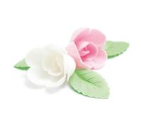 ScrapCooking Décos Azymes 4 Roses Assorties et 6 Feuilles Vertes - Blister