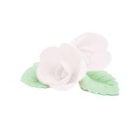 4 Roses Blanches+ 6 Feuilles Vertes Azyme (Blister)
