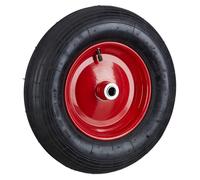 4 roues de brouette 4.80 4.00-8 à pneumatiques, roue complète, capacité de charge 120 kg, pneu à valve, roue de secours, noir et rouge