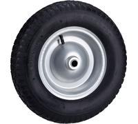 4 roues de brouette 4.80 4.00-8, à pneumatiques, roue de secours avec jante en acier et valve, roue complète pour une charge maximale de 120 kg, noire