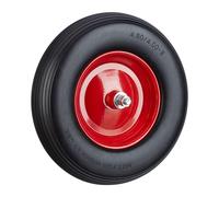 4 roues de brouette en caoutchouc plein avec axe, roue en caoutchouc 4.80 4.00-8, anti-crevaison, roue de secours d'une capacité de charge de 100 kg, noir et rouge