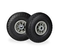 4 roues pour diable, pneus en caoutchouc plein anti-crevaison, 3,00-4 pouces, axe de 20 mm, charge maximale de 80 kg, roue de secours 260 x 85 mm, noir-gris
