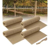 4 rouleaux de 3 m x 25,5 cm de protection hivernale pour arbres – jute pour plantes – bande de protection hivernale en jute pour plantes, protection contre le gel et l'humidité, bande de jute pour pla