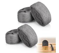 4 Rouleaux Laine d'Acier Grade 000 20m Paille de Fer Laine D'acier Anti Rongeur Fil Wire Wool pour Nettoyage Polissage Bois