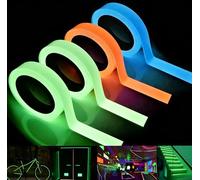 4 Rouleaux Ruban Fluorescent, 10 mm x 5 m Bande Fluorescente Autocollante | Bande Autocollant Phosphorescent, Ruban Lumineux Fluorescent étanche pour Extérieur, scène et de fête quotidiennes
