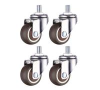 4 roulettes pivotantes caoutchouc tige filetée, silencieuses résistantes, remplacement pour canapé/bureau Label