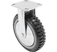 4 roulettes pivotantes - roulettes de transport - diamètre 20 cm - charge lourde - massives - étanches à la poussière - acier inoxydable - fixes + frein - argentées