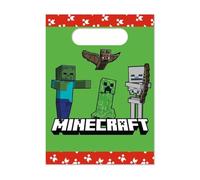 4 Sacs cadeaux en papier Minecraft - Vert