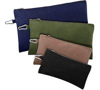 4 sacs utilitaires en toile avec fermeture éclair multifonction, organiseur de rangement à outils, sac fourre-tout à clip, bleu, vert, kaki et noir, 12/10/9/8/8"