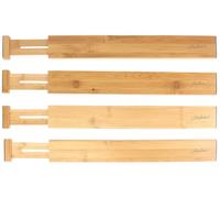 Carlo Milano 4 séparateurs de tiroirs en bambou extensibles 45,2 à 52,3 cm