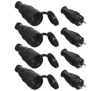 4 Sets Kit Fiche Mâle+Prise Femelle, Fiche Électrique En Caoutchouc Broche, Mâle Et Femelle, 16a 250v Kit De Sécurité En Caoutchouc, Prise Industrielle En Caoutchoucs Pour L'extérieur