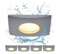 Spot à encastrer LED Plafonnier encastré dimmable par interrupteur Luminaire encastré, blanc, aluminium, 5,5W 350lm blanc chaud, LxlxH 8x8x3 cm, 4 pièces