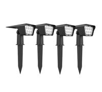 Lumisky Lot de 4 spots solaires CURTIS 200LM 2 en 1 à piquer/fixer LED blanc dimmable H 31.5cm