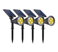 Lumisky Spots solaires SPIKY WARM - Lot de 4 2en1 piquer/fixer LED blanc chaud H42cm