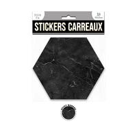 4 Stickers effet marbre - 15 x 13 cm - noir