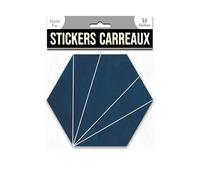 4 Stickers hexagonal - 15 x 13 cm - bleu