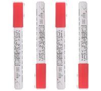4 stylo de peinture pour pierre rouge 2 à 3 MM en plastique | Marqueur permanent pour inscriptions de monuments, résistant au soleil et aux intempéries, pour cimetière et restauration,