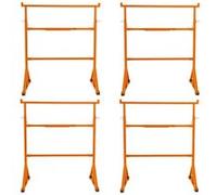Chevalets de chantier robustes (lot de 4) – Chevalets de sciage de chantier – Table de travail portable – Établi – Réglable en hauteur (105,5-185,5 cm) – Pieds antidérapants – Bras de soutien – Capaci