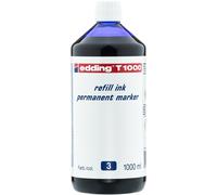Edding Recharge d'encre T 1000 – pour marqueur permanent – Bleu 1000 ml, système à gouttes