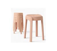 4 Tabourets Gigognes empilables BM HOME TAB-ROSE en plastique, légers pour la maison salle de uisine, jardin