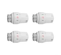 4 têtes thermostatiques M30 x 1,5 - Valve de radiateur pour blanc réglable - 4 thermostats de radiateur M30 x 1,5 - Alliage plastique robuste - 4 valves thermostatiques M30 x 1,5 pour contrôle de