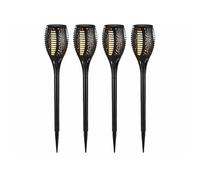 : 4 torches de jardin solaires 58 cm avec LED à effet flamme