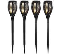 Lunartec Torches de jardin solaires 4 pièces 58 cm LED à effet flamme