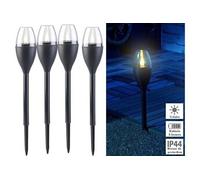 : 4 torches de jardin solaires à LED aspect flamme
