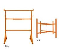 4 supports de travail et 5 supports pour planches à mortier, hauteur 500 mm