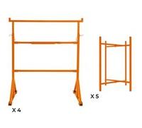 4 supports de travail et 5 supports pour planches à mortier, hauteur 750 mm