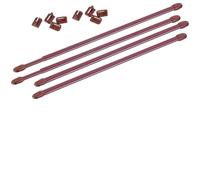 4 Tringles Télescopiques de 30 à 50 cm - Coloris Marron - Kit Complet avec Crochets Autocollant Inclus- Idéal pour Voilages et Brise-bise - Pose Sans Trou ni Vis