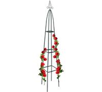 4 tuteurs métalliques pointus de 190 cm, support pour plantes grimpantes et rosiers, tuteur autoportant pour le jardin, vert