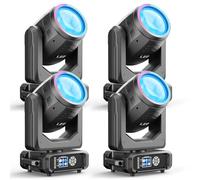 4 unités 200W Lyre LED Zoom, 8 gobos 18 prismes éclairage de scène, DMX-512 stroboscope activé par le son, éclairage disco DJ pour fête, mariage, Halloween, Noël