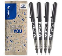 4 V-Ball 05 Rollerball Pens - Liquid Ink For Smooth And Precise Writing - Quick Drying - Black - Fine Tip