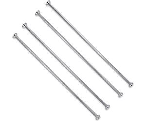 4 x 100 cm Barre de rideau de douche sans percer réglable de 105cm à 170cm, barre télescopique pour douche & baignoire, barre de rideau en inox à pincer, barre de penderie en argent