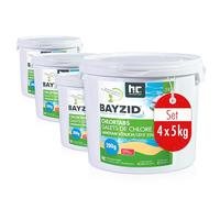 BAYZID® Galets de Chlore Lent 200g - Traitement Piscine et Bassin - Haute Teneur en Chlore (90%) - 4 x 5 kg 200g