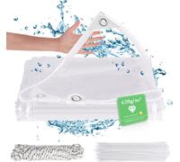 (4 x 6 m) bâche en PVC transparente résistante, 400 g/m², étanche à l'eau, résistante au gel et au vent, couverture de jardin