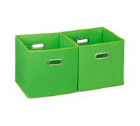 4 x boîte de rangement panier d'étagère sans couvercle caisse pliante boîte pliable en tissu 30 cm vert