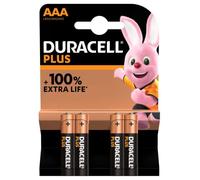 4 x Duracell AAA Plus Alcaline (1 blister de 4 batteries) 4 piles Mini stylet