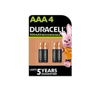 4 x Duracell AAA Rechargeables 900 mAh (1 Blister de 4 Batteries) 4 piles Ministilo Rechargeables (HR03/DX2400)