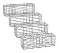 4 x Gabions de pierre 100 x 30 x 30 cm métallique galvanisé Banc de jardin Jardinière à gabion SONGMICS