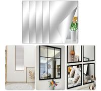 4 X Mirror Stickers 30 X 20 Cm School Mirrors Flexible Mirror Sheets Stickers For Wall School Home Living Room Bathroom Bedroom Decor